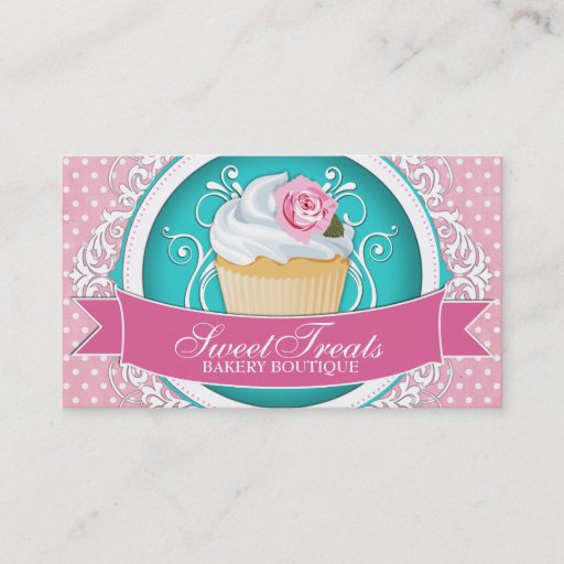 Customizable Chic and Elegant Cupcake Business Cards