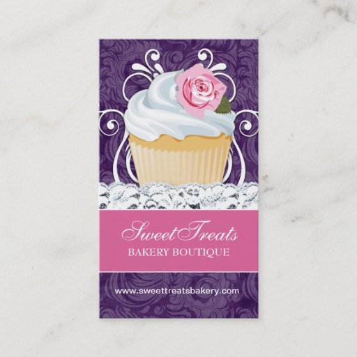 Customizable Chic and Elegant Cupcake Business Cards