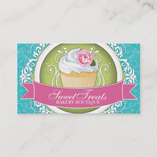 Customizable Chic and Elegant Cupcake Business Cards