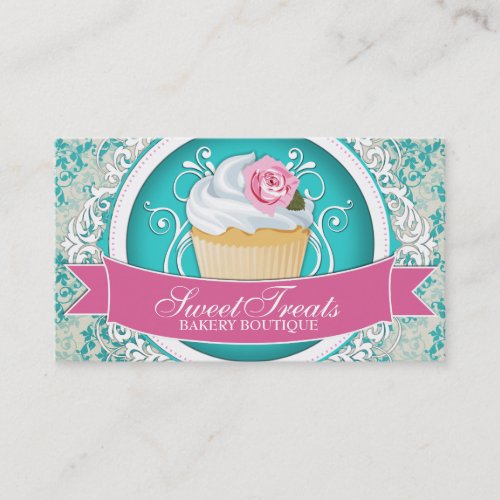 Chic and Elegant Cupcake Business Cards