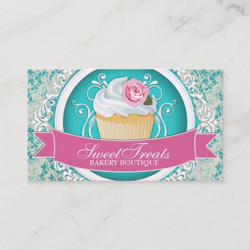 Customizable Chic and Elegant Cupcake Business Cards