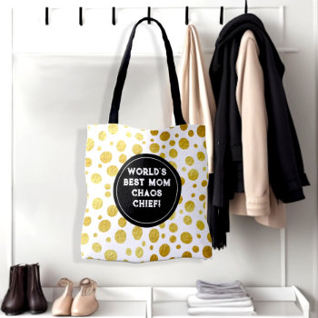 Chic And Elegant Dot Spots Custom Monogram Tote Bag by CustomizePersonalize at Zazzle