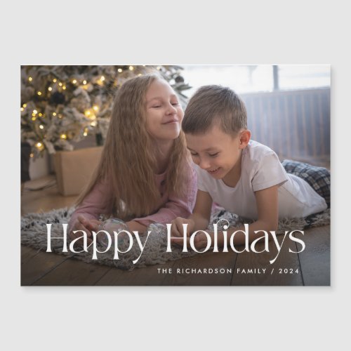 Chic and Elegant  Happy Holidays Magnetic Card