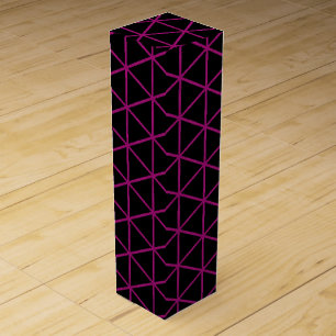 Chic and Elegant Magenta Pink and Black Glossy Wine Box