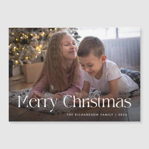 Chic and Elegant  Merry Christmas Magnetic Card