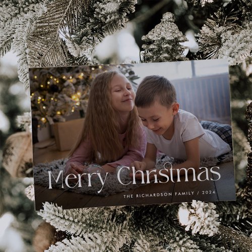 Chic and Elegant  Merry Christmas Photo Holiday Card