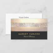 Chic and Elegant Sequin Gold Black Striped Business Card (Front/Back)