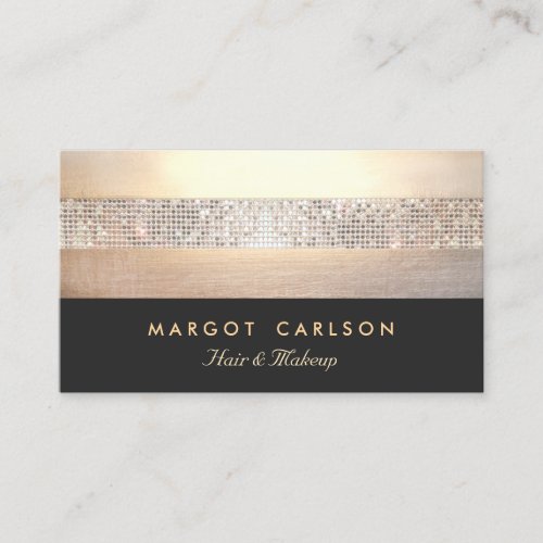 Chic and Elegant Sequin Gold Black Striped Business Card Templates