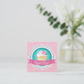 Chic and Elegant Square Cupcake Business Cards (Standing Front)