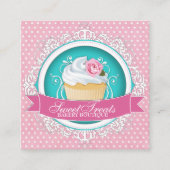 Chic and Elegant Square Cupcake Business Cards (Front)