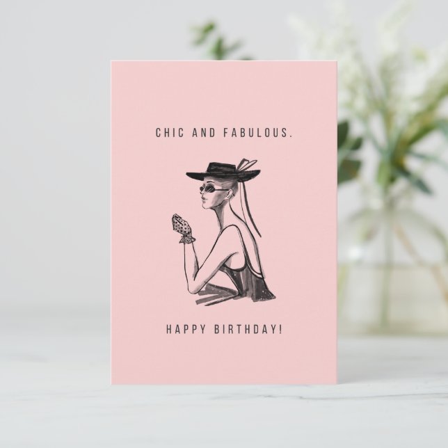Chic and Fabulous Birthday Card (Standing Front)