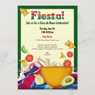 Chic and Fun Mexican Fiesta Party Invitation