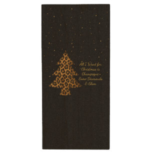 Chic and Glamorous Christmas Design Wood Flash Drive