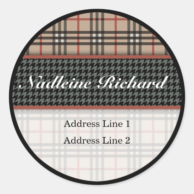 Chic and Hip Plaid Address Label (Front)