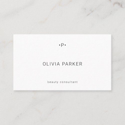 Chic and Minimal Monogram  Black and White Business Card