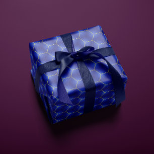 Chic and Modern Navy and Gold Geometric  Wrapping Paper