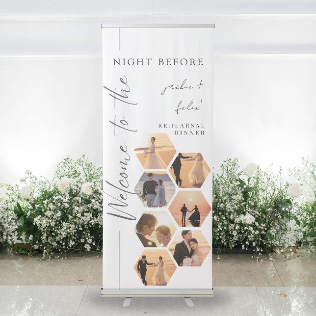 Chic And Modern Rehearsal Dinner Welcome Retractable Banner (Creator Uploaded)