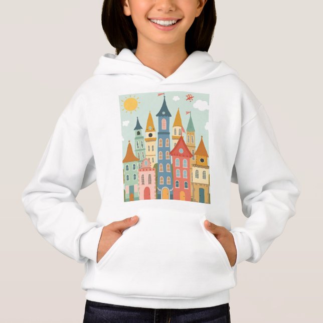 Chic and Neutral Buildings Hoodie (Front)