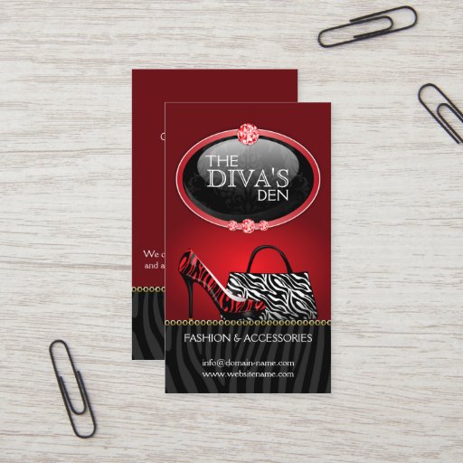 Customizable Chic and Sassy Fashion in Red Business Card