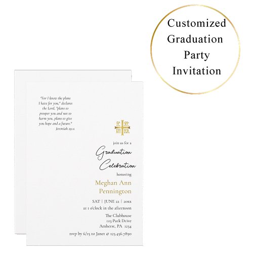 Chic and Simple Orthodox 2026 Graduation Party Invitation