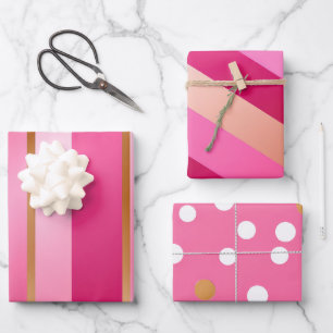 Chic and Stylish Blush Pink and Gold Wrapping Paper Sheets