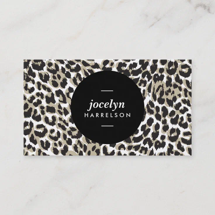 Chic and Stylish Leopard Print Business Cards | Zazzle