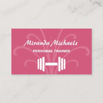 Chic And Stylish Pink Personal Fitness Trainer Business Card by GirlyBusinessCards at Zazzle