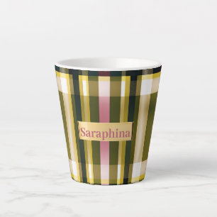 Chic and Trendy Green and Pink  Latte Mug