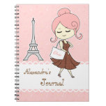 Chic And Trendy Paris Eiffel Tower Girly Girl Notebook at Zazzle