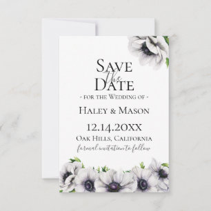 Chic Anemone Floral Save The Date Announcement