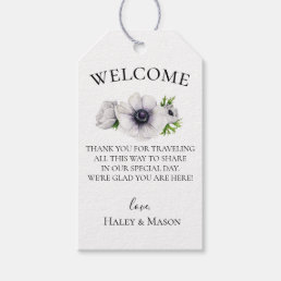 Chic Anemone Floral Wedding Welcome Bag Gift Tags