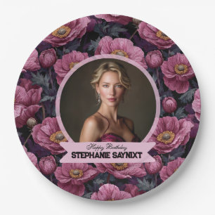 Chic Anemones 40Th Birthday Boho Paper Plates