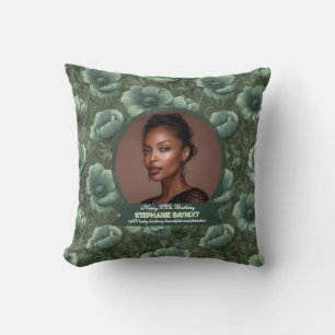 Chic Anemones Female Birthday Custom Throw Pillow
