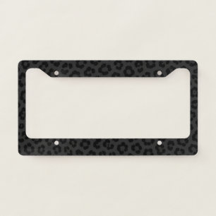 Chic Animal Print   Black Leopard Print License Plate Frame