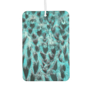 Chic animal print in blue - feather design  air freshener