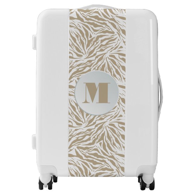 Chic Animal Print Monogrammed Luggage (Front)