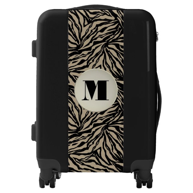 Chic Animal Print Monogrammed Luggage (Front)