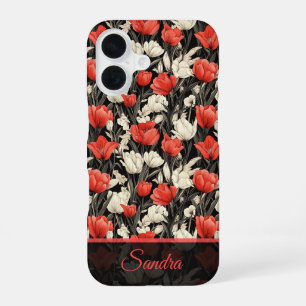 Chic Anniversary Gift Tulip Custom iPhone 16 Case