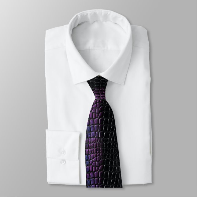 Chic Anniversary Gifts For Dad Crocodile Skin  Neck Tie (Tied)