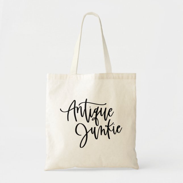 Chic Antique Lover Script Tote Bag (Front)