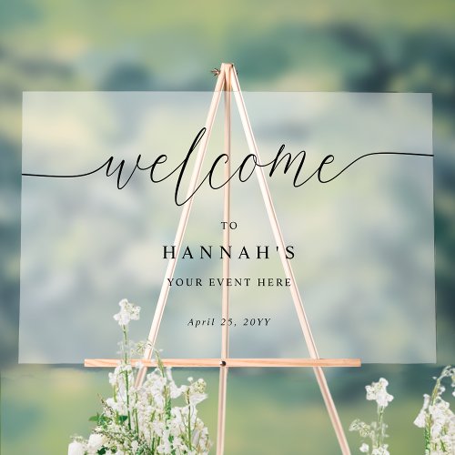 Chic Any Event Welcome Frosted Look Acrylic Sign