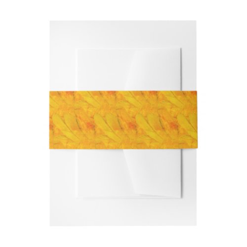 Chic Apricot Crush Abstract Floral Invitation Belly Band