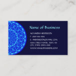 Chic Aqua and Blue Kaleidoscope Glow Mandala Business Card