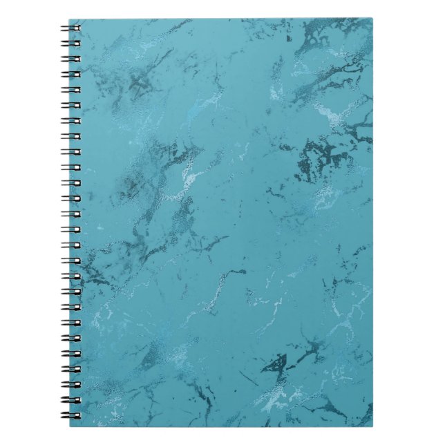 Chic Aqua Blue Marble   Notebook (Front)