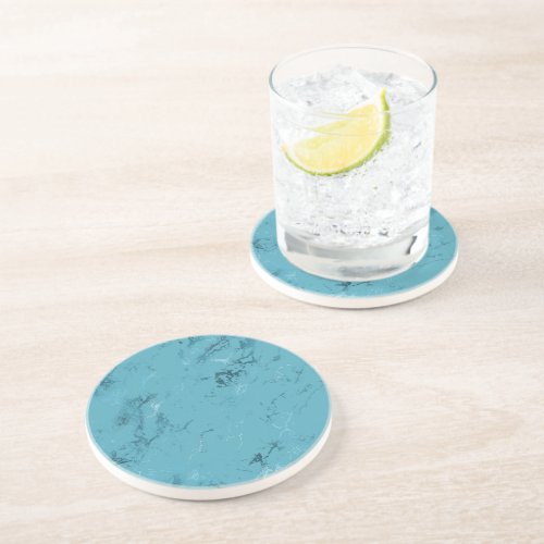 Chic Aqua Blue Marble Wedding Coaster