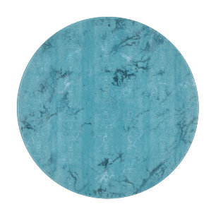 Chic Aqua Blue Marble Wedding Cutting Board