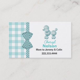 Chic Aqua French Poodle Mommy Card