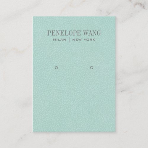 Chic Aqua Leather Look Jewelry  Earring display Business Card