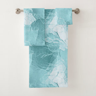 Chic Aqua Mint Blue Glam Bath Towel Set