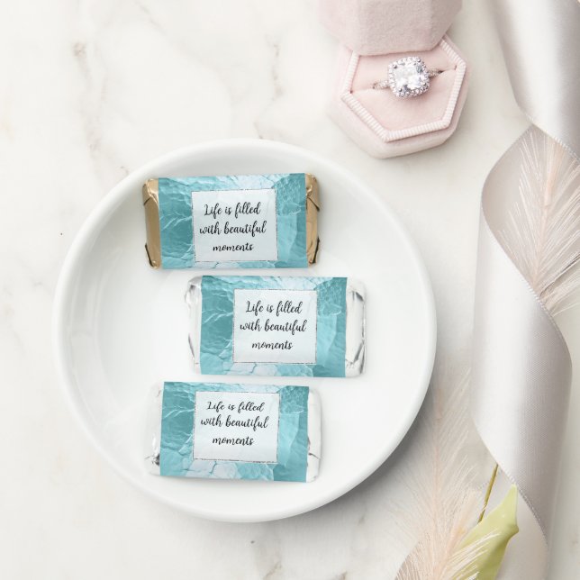 Chic Aqua Mint Blue Glam Hershey's Miniatures (Wedding)